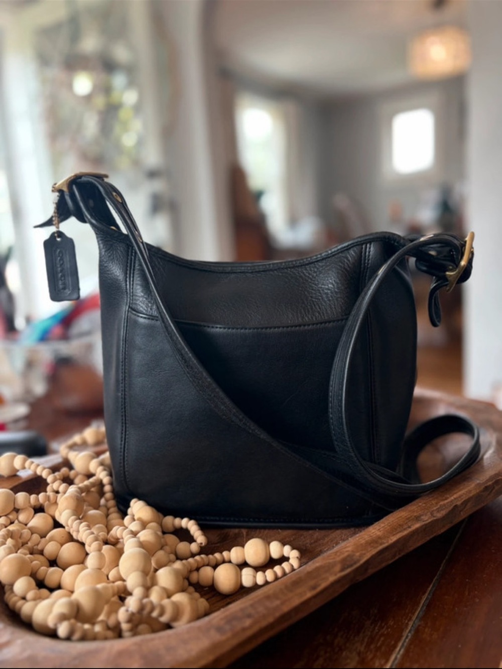 Coach Vintage Black Leather Legacy Crossbody Bag 9186